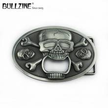 Bullzine wholesale zinc alloy skull Bottle opener belt buckle pewter finish FP-02137-1 Luxurious cowboy jeans gift belt buckle 2024 - buy cheap