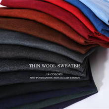 Осенне-зимний новый 14-цветный мужской вязаный пуловер, кашемировый свитер, Модный повседневный деловой Тонкий мужской свитер с V-образным вырезом 2024 - купить недорого