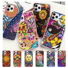 3D Emboss Indie Hippie Relief Transparent Phone Cover For IPhone 12 11 Pro Max Xs X Xr 7 8 6 6s Plus 5 5s Se 2020 Clear Case 2024 - buy cheap