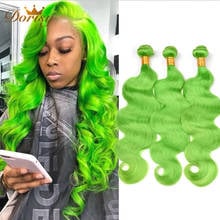 Pre Colored Hair Bundles Brazilian Body Wave Human Hair Bundles Green Pink Blue Grey Red 613 Blonde Dorisy Remy Hair Extensions 2024 - buy cheap