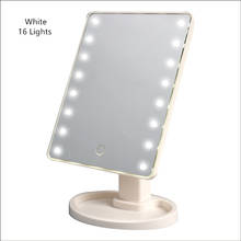 360-degree rotatable Makeup Mirror LED Touch Screen Cosmetic Illuminated Desktop Mirror With 16/22 LEDs Home bathroom Bedroom 2024 - buy cheap