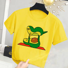 Camisetas deportivas de aguacate para niño y niña, ropa informal amarilla, camiseta divertida para niño, Camiseta con estampado de cuello redondo de manga corta 2024 - compra barato