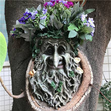 Outdoor decoration Resin Statue Tree Pendant Sculpture For  Home Gardening Mushroom Smiling Face Can Put Flowers Jsys 2024 - buy cheap