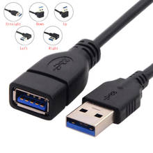 Supply Black 0.15M Straight Elbow USB3.0 A-A Hard disk data cable USB 3.0 male to female data extension cable 2024 - buy cheap