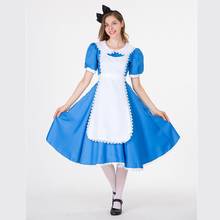 Halloween Anime Alice In Wonderland Blue Party Princess Queen Cosplay Costume Anime Sweet Lolita Sissy Maid Fancy Dress 2024 - buy cheap