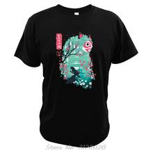 Camiseta da princesa mononoke swordsman wolfs mangá, camiseta para homens, camiseta de algodão com estampa digital casual dos desenhos animados japoneses 2024 - compre barato