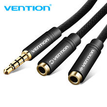 Vention Audio Splitter Earphone Extension Cable Jack 3.5mm Cable Male to 2 Female Mic Y for Phone Laptop PC AUX Cable 2024 - buy cheap