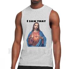 I Saw That Jesús-camisetas sin mangas, chaleco sin mangas, Jesús, Humor cristiano, moda, Dios Santo Holyday, navidad 2024 - compra barato