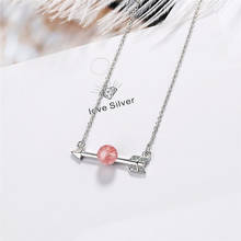 Sole Memory Strawberry Crystal Sweet Romantic Arrow Lovely Silver Color Clavicle Chain Female Necklace SNE419 2024 - buy cheap