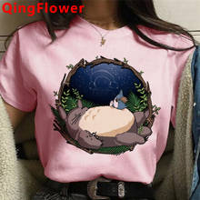 Totoro estúdio ghibli, camisetas femininas gráficas, plus size, vintage, harajuku, camiseta branca, top, camiseta plus size 2024 - compre barato