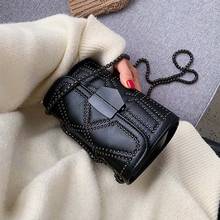 Small PU Leather Crossbody Bags For Women 2020 Rivets Shoulder Simple Bag Female Travel Handbags Chain Cross Body Bag 2024 - buy cheap