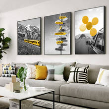 Modern Posters and Prints Yellow balloon scenery Yellow car Wall Art Pictures for Living Room Home Decoration posters 2024 - buy cheap