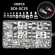 100Pcs Tinned Copper Bare Terminals Lugs Ring Crimp Connector Battery Wire Cable Soldered Connectors Kit 2024 - buy cheap