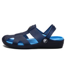 Men Sandals Summer Slippers Shoes Clogs  fashion beach Sandals Casual Flat Slip On Flip Flops Men Slides Hollow Shoes 2024 - buy cheap