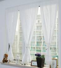 100% Cotton Solid White Blackout Curtains with Lace Band Hand Crochet Hollow Out Window Drapes Rod Pocket Kitchen Short Blinds 2024 - buy cheap