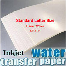 Papel jato de tinta transparente para transferência de água, papel à prova d'água, decalque, folha tansfer, tamanho letras 2024 - compre barato