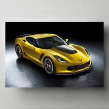 Carteles e impresiones de Arte Moderno Corvette C7, cuadro de pared de coche muscular deportivo, pintura en lienzo, decoración para sala de estar 2024 - compra barato