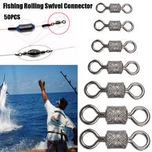 50 unids/lote de anillos sólidos giratorios flexibles para pesca, rodamiento de bolas giratorio con broche de seguridad, accesorio giratorio para pesca de carpa 2024 - compra barato