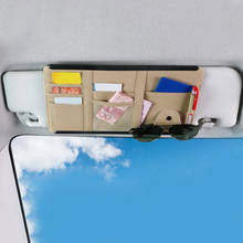 Universal Car Sun Visor Organizer Holder PU Leather Case for Card Glasses Car Accessories Visor Multifunctional Storage Bag 2024 - buy cheap