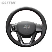 For Kia K5 Optima 2013 2012 2011 Black Steering Wheel Cover Artificial Leather Wearable Hand-stitched Car Steering Wheel Covers 2024 - buy cheap