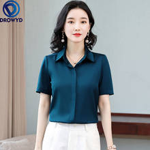 Satin Elegant Women's Blouses 2021 Summer Long Sleeve Vintage Shirts Silk Ladies Tops Workwear Fashion Blusas Button Shirts 3XL 2024 - buy cheap