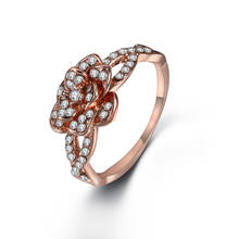Женское Сверкающее кольцо с цветком, элегантное ювелирное изделие из циркония на годовщину, свадебное обручальное кольцо с изысканным кристаллом 2024 - купить недорого