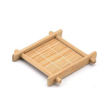 Mini Handmade Bamboo Cup Mat  Accessories Table Placemats Coaster Coffee Cups Drinks Kitchen Product Mug Pads 2024 - buy cheap