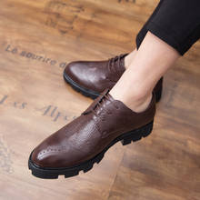 Sapato masculino clássico casual, couro com cadarço, marca de luxo para o ar livre 2024 - compre barato