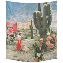 Tapiz de plantas tropicales para colgar en la pared, tapiz Floral, bohemio, Cactus, chicas, toalla de playa, cojín, tapices de pared, chal de arte 2024 - compra barato