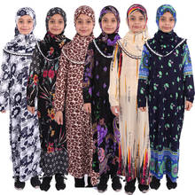 Muslim Hijab Dress Eid Mubarak Kids Girls Abaya Turkey Kaftan Dubai Caftan Islam Abayas Children Ramadan Islamic Clothing Robe 2024 - buy cheap