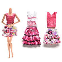 1 комплект, новая модная кукольная одежда, наряды, повседневные костюмы с юбкой на бретелях для куклы Барби, лучший подарок, Детские аксессуары для игрушечной куклы, детские игрушки 2024 - купить недорого