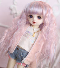 BJD doll hair wigs for 1/3 1/4 1/6 1/8 BJD DD SD MSD YOSD doll High-temperature wire Bangs long curly hair  SD hair for dolls 2024 - buy cheap