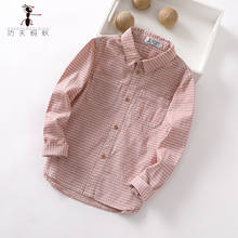 Весенне-осенняя одежда для маленьких мальчиков хлопковые топы, рубашки в клетку в стиле ретро для мальчиков, повседневная одежда для детей 2024 - купить недорого