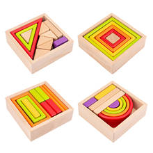 Wooden Montessori Rainbow Color Stacking Blocks Kids Toy Building Blocks 2024 - buy cheap