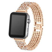 Correa de reloj de acero inoxidable con diamantes de imitación para Apple Watch, pulsera ostentosa de 42mm y 38mm para iWatch Series 3, 2, 1, iwatch de 38mm 2024 - compra barato
