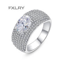 Fxlry luxo prata cor micro cz pavimentado anéis de noivado para mulheres noiva moda jóias 2024 - compre barato