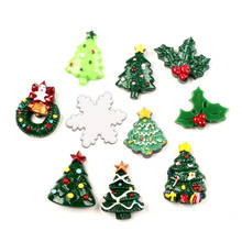 10Pcs Resin Christmas Embellishments For Crafts Flatback Tree Santa Claus Scrapbooking Cabochon Kawaii Decoration Versiering Diy 2024 - buy cheap