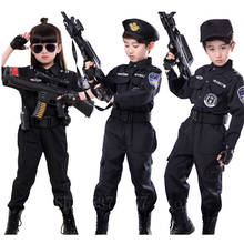 Uniforme de policía de lujo para niños, conjunto de ropa para fiesta de Halloween, disfraces de policía para mujer, corto y completo, regalo para carnaval 2024 - compra barato