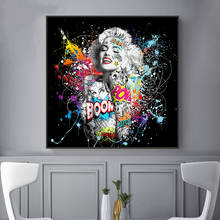 Graffiti Art Marilyn Monroe Portrait Canvas Painting on the Wall Poster And Prints Street Art Pictures for Living Room Decor 2024 - buy cheap