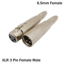 Metal XLR 3 Pin Female Male Plug to 6.5mm Female Jack Audio Adapter Microphone Mic Speaker Cable Connector 2024 - buy cheap