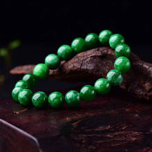 Natural Green Beads 6-14mm Elastic Bracelet Jade Round Necklace Jewellery Fashion Handmade DIY Man Woman Luck Amulet New 2024 - buy cheap