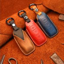 Car 4D Genuine Leather Key Case Cover Holder For Ford Explorer Mondeo Mustang Everest Ecosport Ranger Escape F-150 Galaxy S-Max 2024 - buy cheap