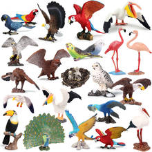 Figura de acción de pájaro en miniatura para niños, juguete de simulación de pájaro sólido, lindo, modelo de Animal, flamenco, loro, águila, Hada en miniatura, decoración de jardín 2024 - compra barato