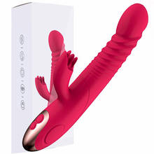 Vibrador telescópico de conejo para mujer, estimulador de clítoris recargable, Bola de rotación, calefacción, Juguetes sexuales 2024 - compra barato