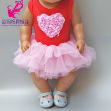 18 inch girl dolls pink dress for 43cm  baby doll clothes accessories for doll baby girl birthday gifts 2024 - buy cheap