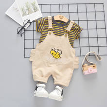 Conjunto de ropa infantil para bebé, Top de algodón + pantalones cortos de tirantes, 2 uds. 2024 - compra barato