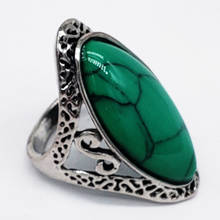 6 Colors 2019 New Luxury Natural Green Stone Hollow Big Horse Eye texture Rings For Women Party Jewelry bijoux Gifts 2024 - buy cheap