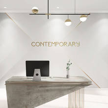 Salão de beleza frente escritório fundo da parede mural logotipo personalizado simples moderno gradiente cinza papel de parede auto adesivo 2024 - compre barato