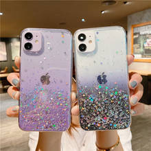 Capa de celular macia com lantejoulas e purpurina, capinha para iphone 12 pro max 11 pro xs max xr x 7 8 plus 12 se 2024 - compre barato