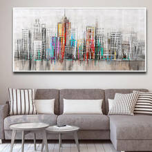 Abstract Color Building Canvas Painting Posters And Prints Wall Art Wall Pictures For Living Room Decor Picture On The Wall 2024 - buy cheap